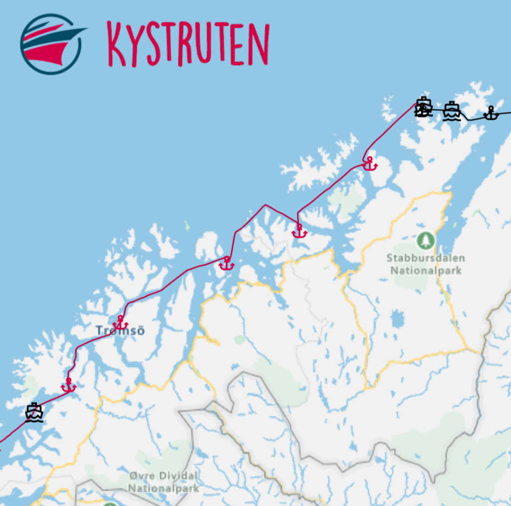 Havøysund  – Hammerfest  – Øksfjord  – Skjervøy  – Tromsø
