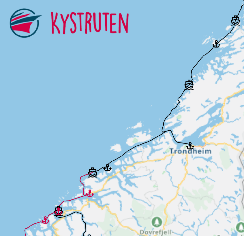 Rørvik  – Trondheim  – Kristiansund  – Molde
